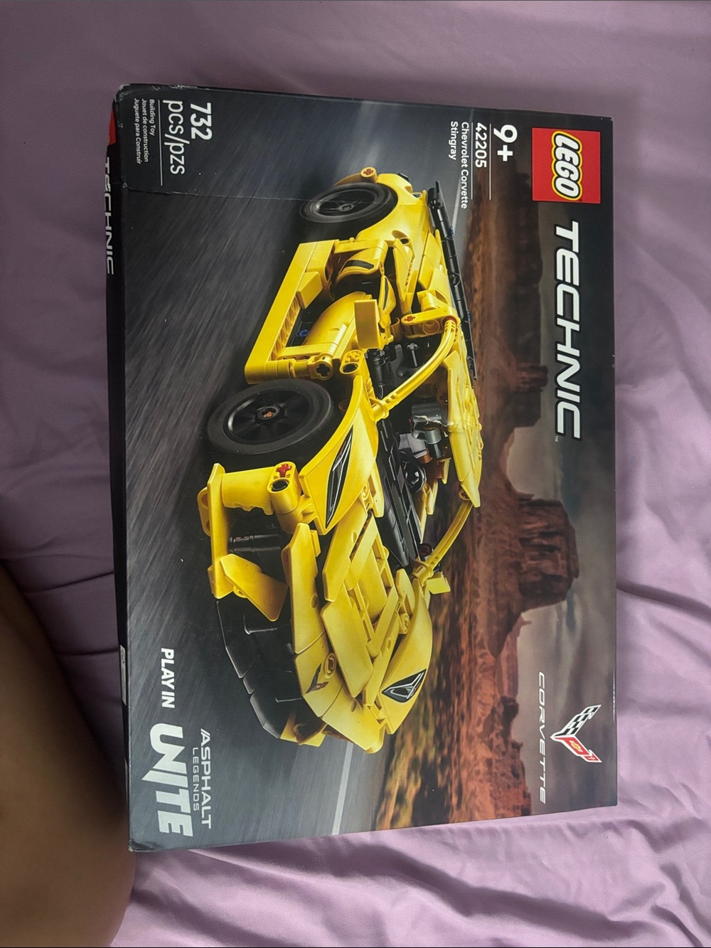 Lego Technic Yellow and Black Corvette Race Car Set